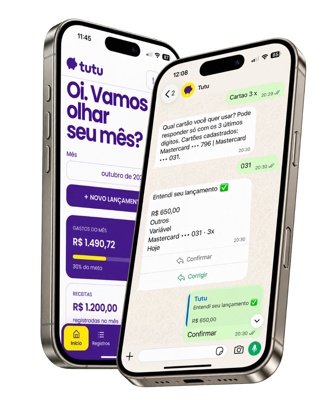 Mockup realista do aplicativo tutu no celular